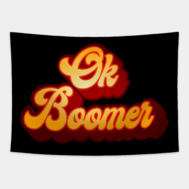 Ok Boomer retro 70s Type Tapestry by DanielLiamGill