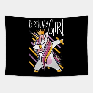 Unicorn Birthday Girl Gift Tapestry