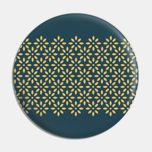 Floral Geometrical Pattern, color block in grey and mustard yellow Pin