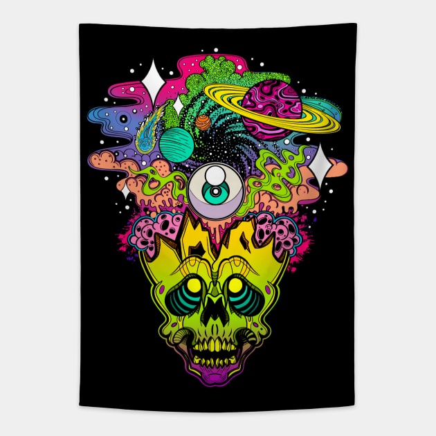 Cranium Cosmos Tapestry by InkyMcStapleface