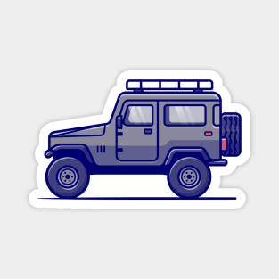 Off Road Car Cartoon Vector Icon Illustration Magnet