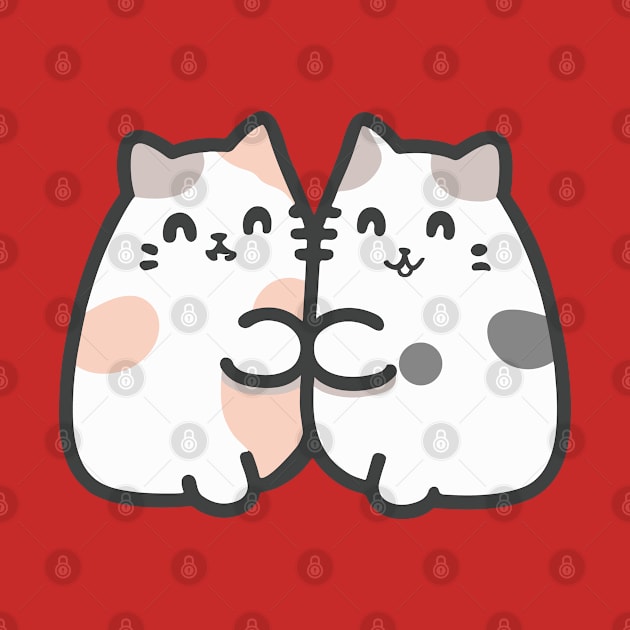 cute cartoon cat couple valentine by Kawaii Bomb