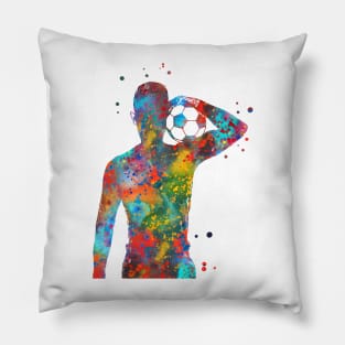 Male Soccer Player Pillow