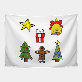 Cute Christmas Decorations Tapestry