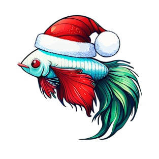 COOL BETTA FISH WITH SANTA HAT - CHRISTMAS T-Shirt