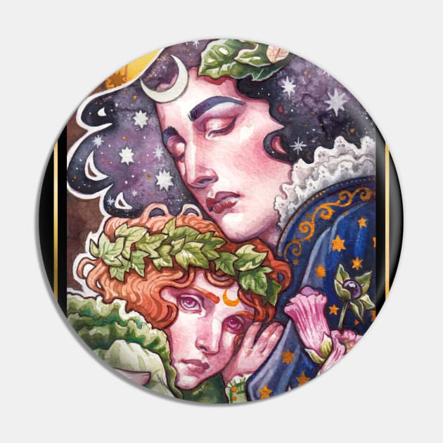 Night is the mother of Witches Pin by Medusa Dollmaker