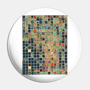 Modernist Retro Brick Matrix Pin