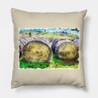 Hay Bales 9 Pillow