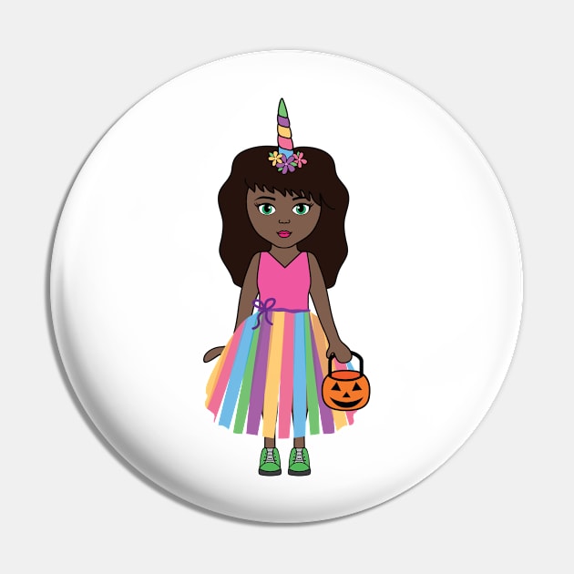 Unicorn Halloween Trick or Treat Girl 3 Pin by PLLDesigns