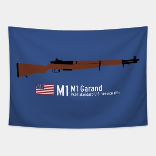 M1 Garand 1936 standard U.S. service rifle historical U.S. weapon white Tapestry