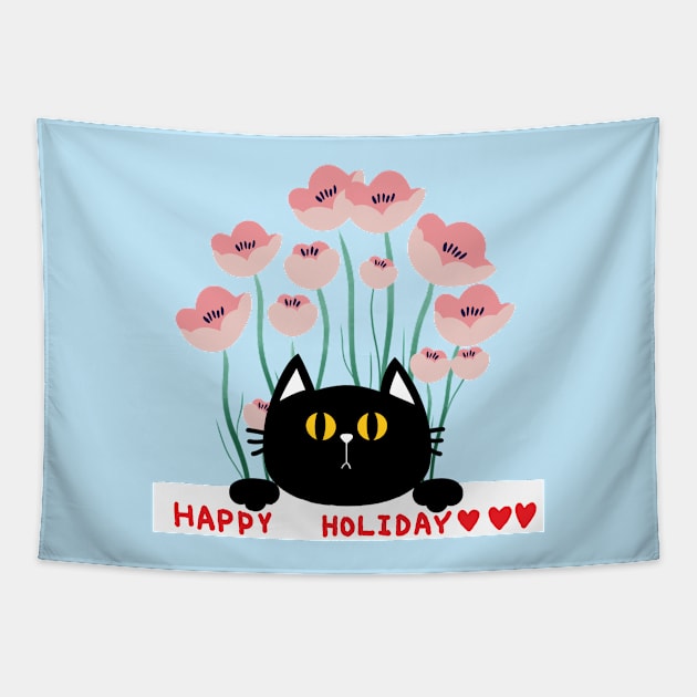 HAPPY HOLIDAY Tapestry by zzzozzo