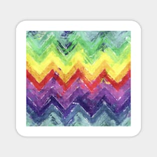 Geometric Zigzag Watercolor Magnet