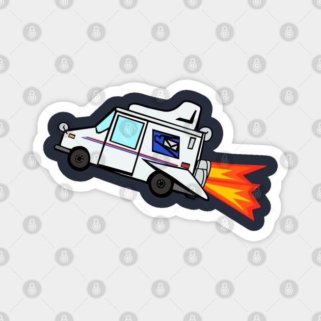 LLV Rocket Ship Postal Truck Magnet by Sparkleweather