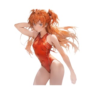 Asuka Langley Soryu Neon Genesis Evangelion Red Swimsuit T-Shirt