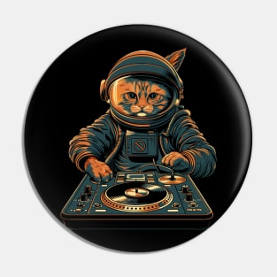 Cat DJ Tracks Pin