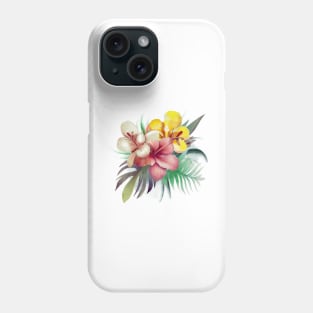 Watercolor tropical flowers Phone Case