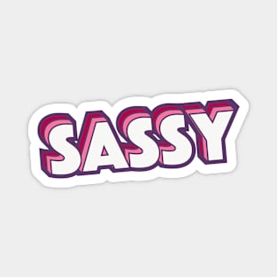 Retro Sassy Word Art with Stripes Magnet