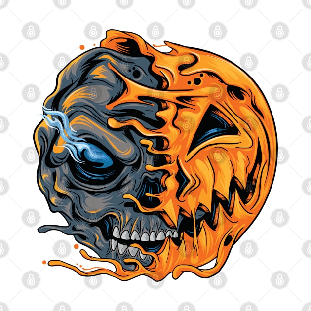 Spooky Pumpkin Skull Halloween Simple Costume Gift by markz66