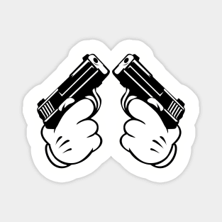 Cartoon Hand Guns Magnet