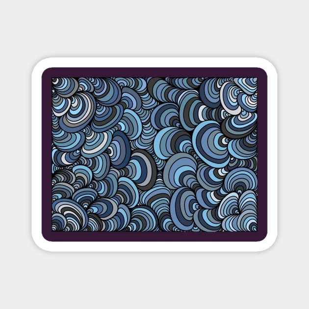 Abstracts lines in blue Magnet by Znikoma