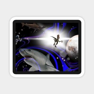 Shark and Prehistoric Mayhem in Space Magnet