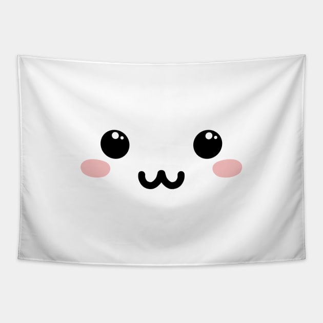 Cute Kawaii Face Tapestry by Trippycollage