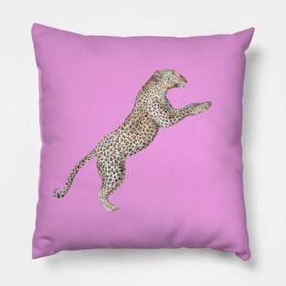 Leaping Leopard Pillow