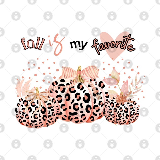 Fall is My Favorite with Leopard Pumpkins in Pink by mw1designsart