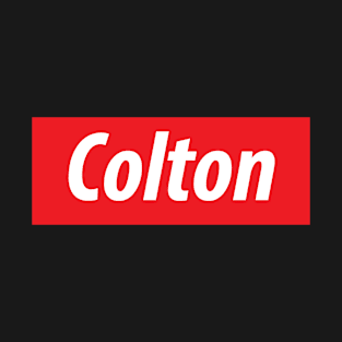 ​ 'Colton' California USA white text on a red background T-Shirt