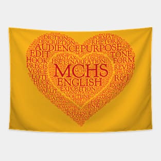 MCHS English Love Tee Shirt (Red Text) Tapestry