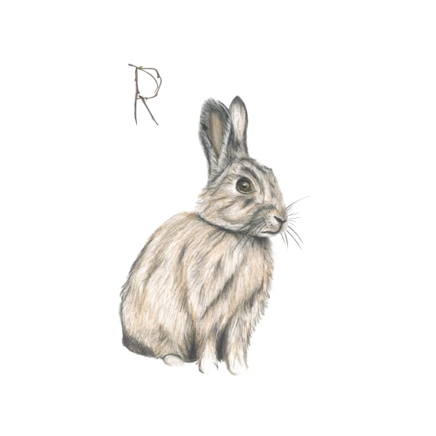 R for Rabbit alphabet illustration by DamiansART