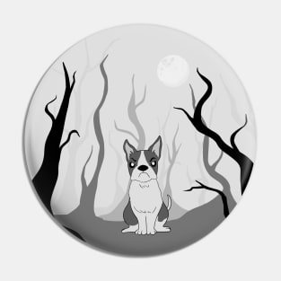 Angry dog in forest art Pin