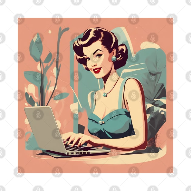 Retro Work Macbook Vintage Art Pin Up Girl by di-age7