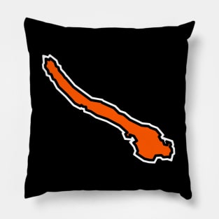 Galiano Island BC Outline in Tangerine Orange - Simple Silhouette - Galiano Island Pillow