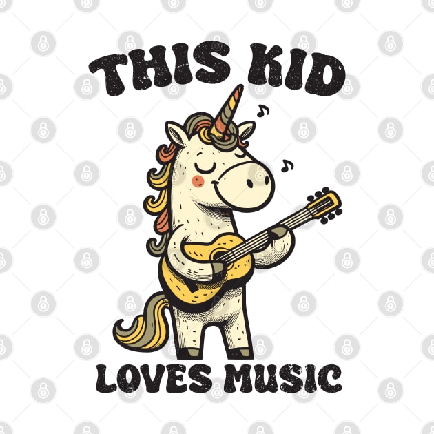 Unicorn playing guitar by Yopi