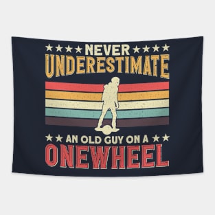 Funny Onewheel Dad Never Underestimate Old Man Tapestry