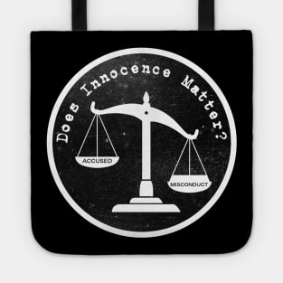 Does Innocence Matter - White Letter Logo Tote