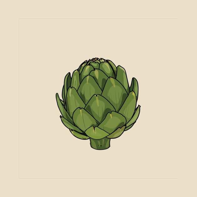 Artichoke cartoon illustration by Miss Cartoon