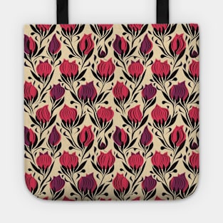 Tulips Flower Seamless Pattern V11 Tote