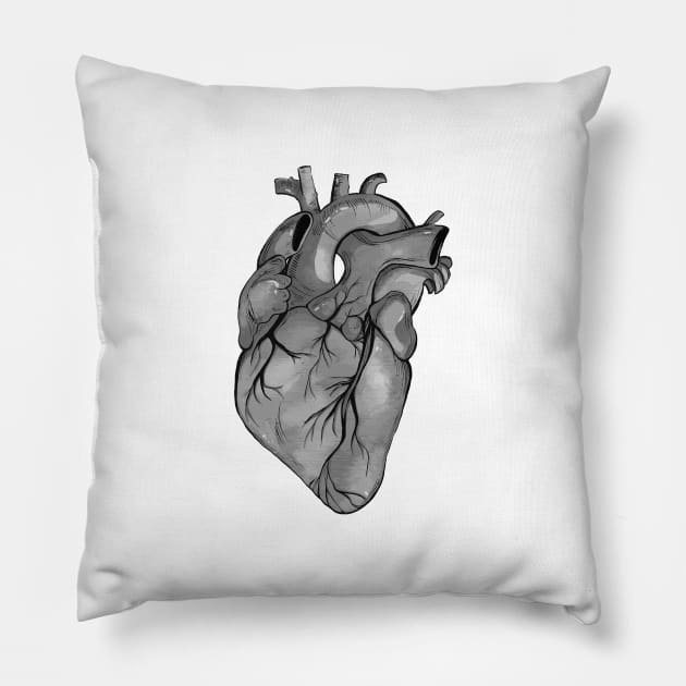 Image: Heart (grey) Pillow by itemful