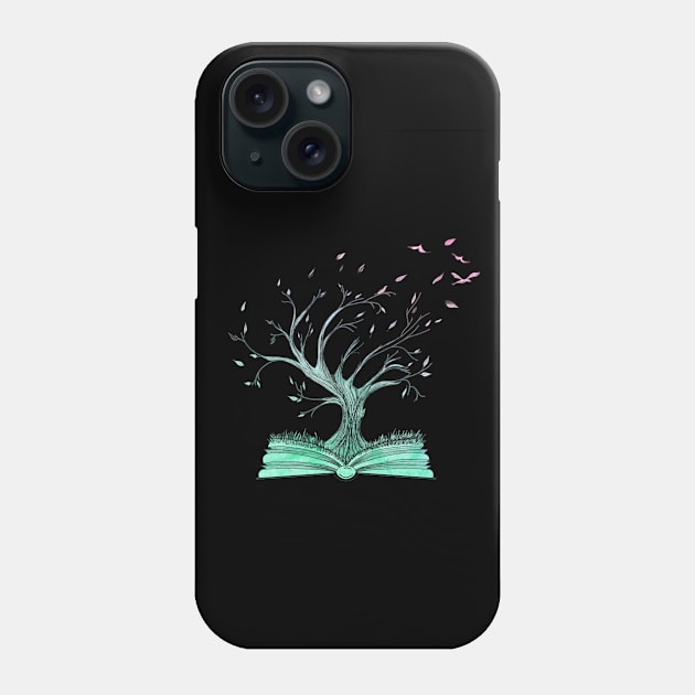 Mystical Knowledge Tree Growing from an Opened Book Phone Case by Wolshebnaja