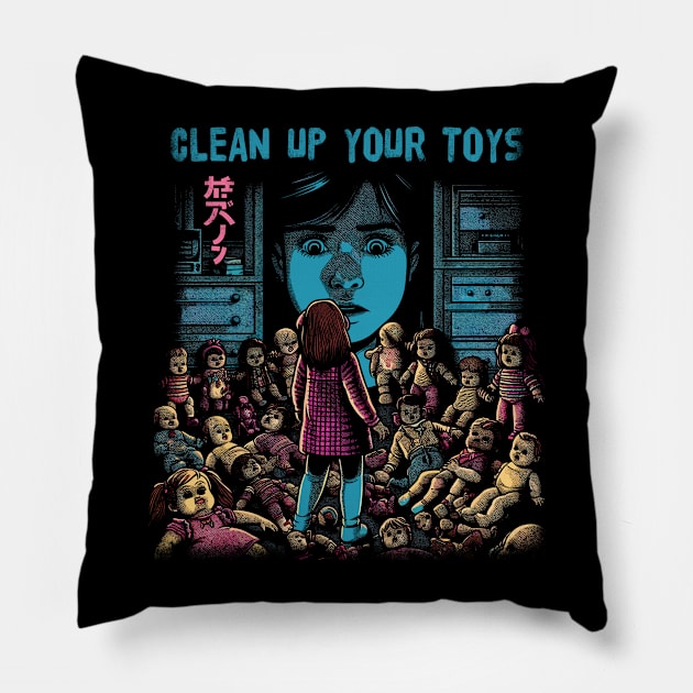 Clean up your toys Pillow by Lima's