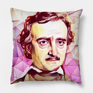 Edgar Allan Poe Pink Portrait | Edgar Allan Poe Artwork 13 Pillow