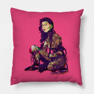 cyberpunk lady Pillow