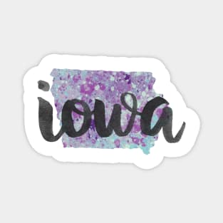 iowa - calligraphy and abstract state outline Magnet