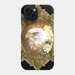 Wonderful eagle with flowers Phone Case