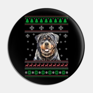 Rottweiler Ugly Christmas Sweater Funny Dog Lover Owner Gifts Pin