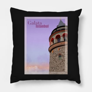 Istanbul Galata Tower Art Print Pillow