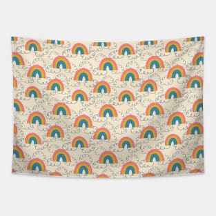 Cute Clouds and Rainbows Tapestry