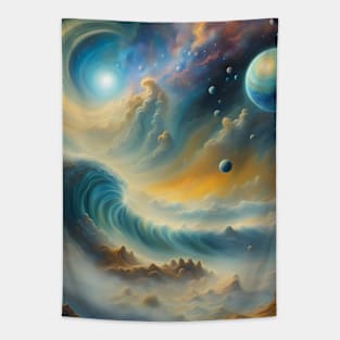 Cosmic Waves Tapestry